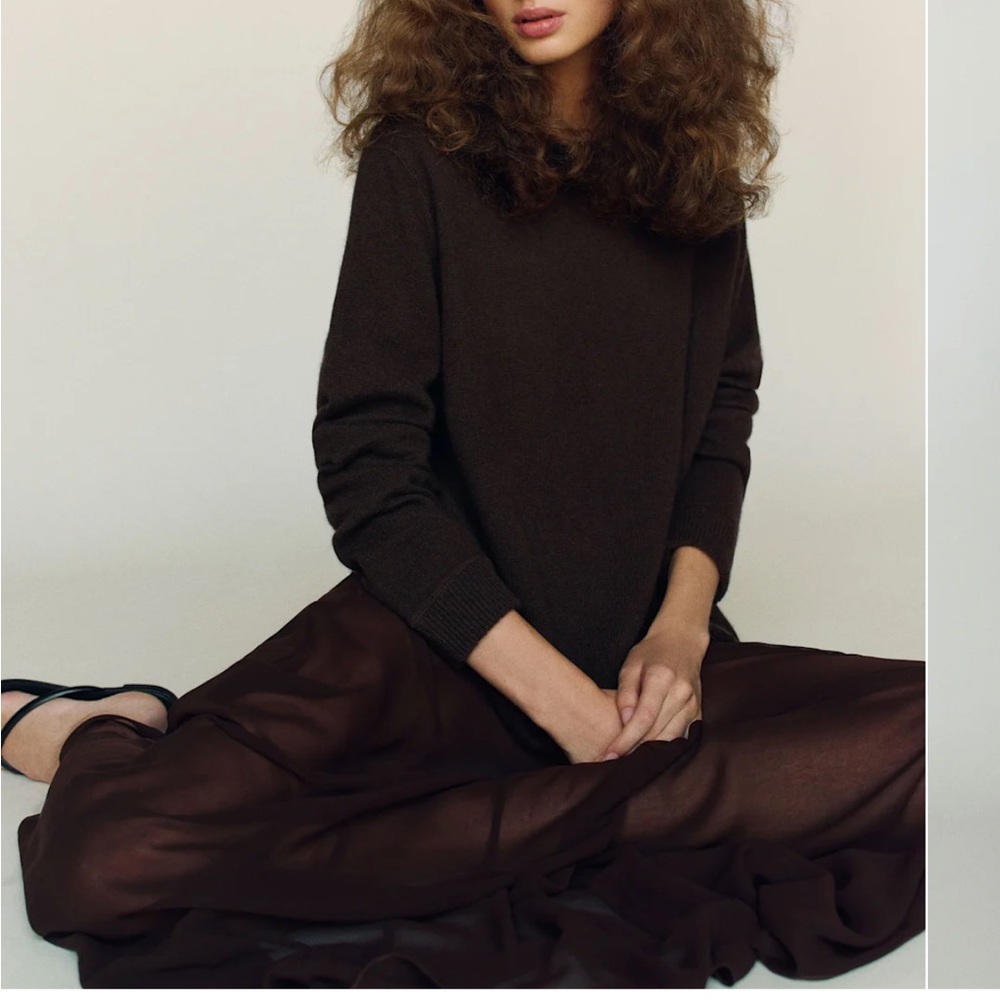 Reformation Dark Brown Crewneck Sweater